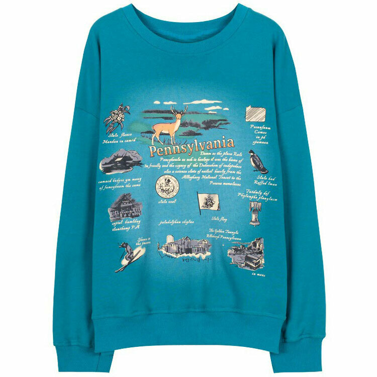 American Girl Pennsylvania Sweatshirt - Trendy Y2K Style for Boys & Retro Fashion Lovers