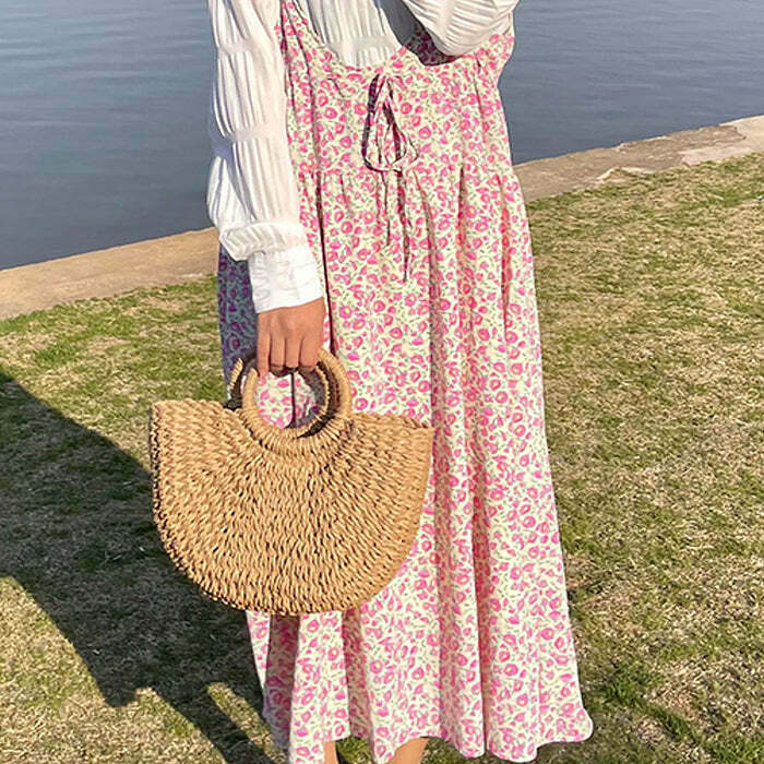 Chic Picnic Time Cottagecore Straw Bag - Perfect for Y2K Fashion and Grunge Outfits