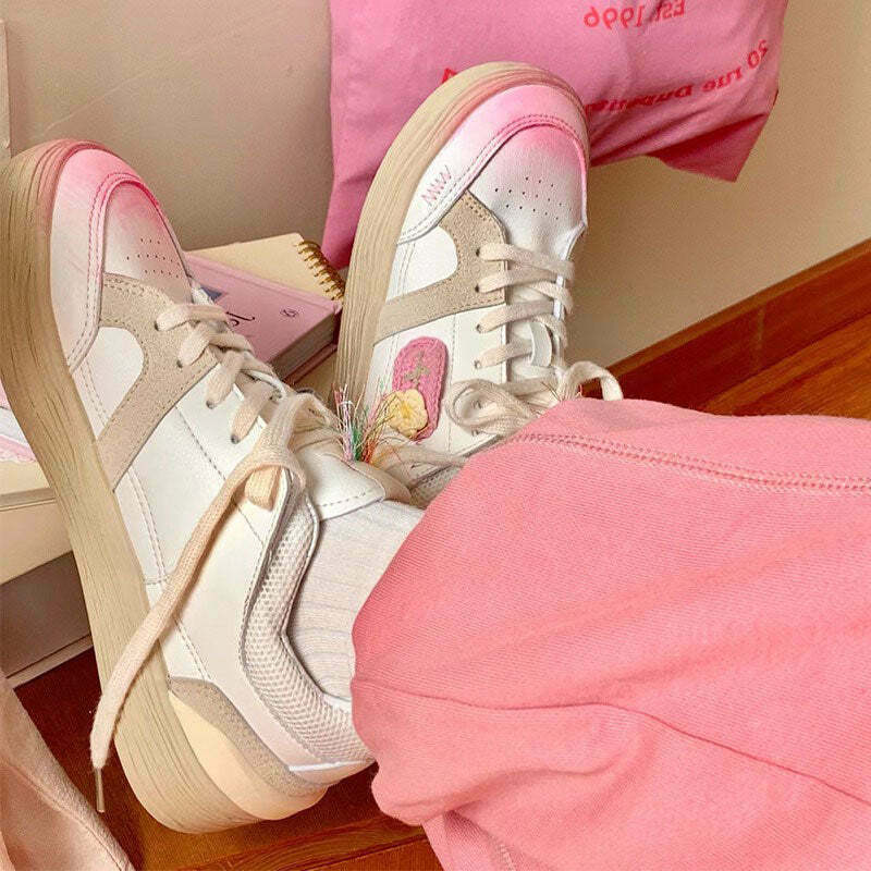 Cottagecore Aesthetic Crochet Detail Sneakers for Comfy Y2K Outfits and Grunge Style
