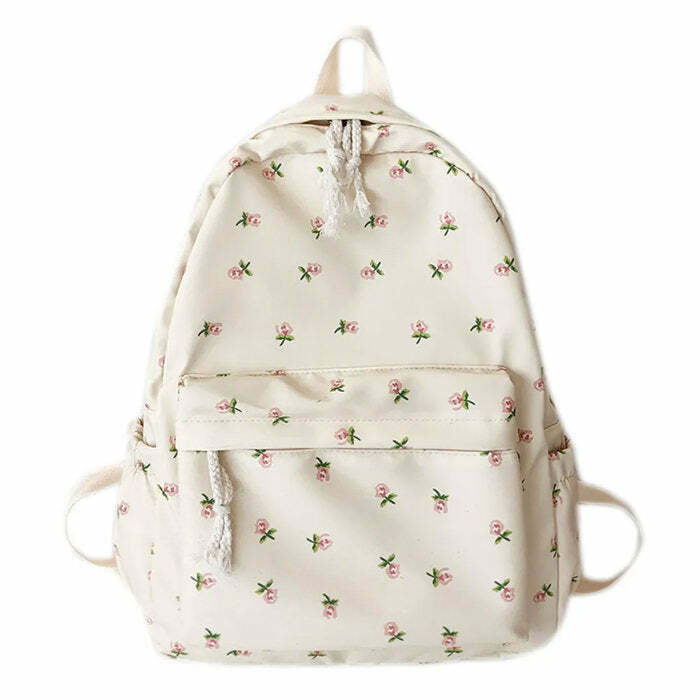 Cottagecore Aesthetic Floral Backpack - Y2K Grunge Style for Trendy Girls and Fashion Lovers