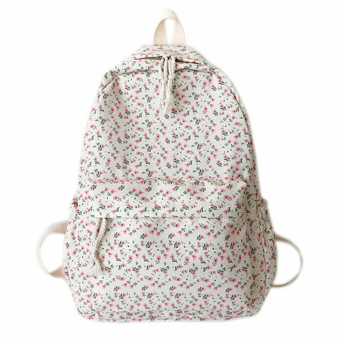 Cottagecore Aesthetic Floral Backpack - Y2K Grunge Style for Trendy Girls and Fashion Lovers