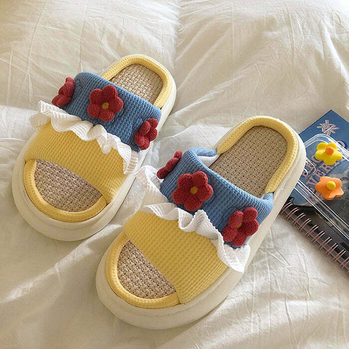 Cottagecore Crochet Slippers for Y2K Fashion: Retro Style Footwear for Trendy Outfits