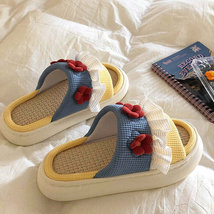 Cottagecore Crochet Slippers for Y2K Fashion: Retro Style Footwear for Trendy Outfits