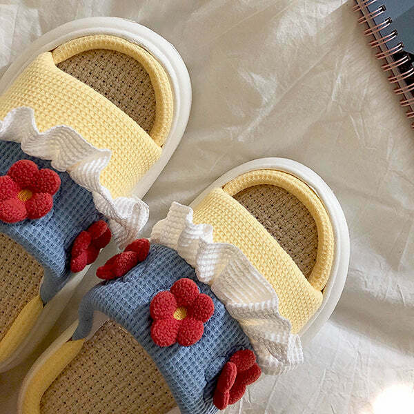 Cottagecore Crochet Slippers for Y2K Fashion: Retro Style Footwear for Trendy Outfits