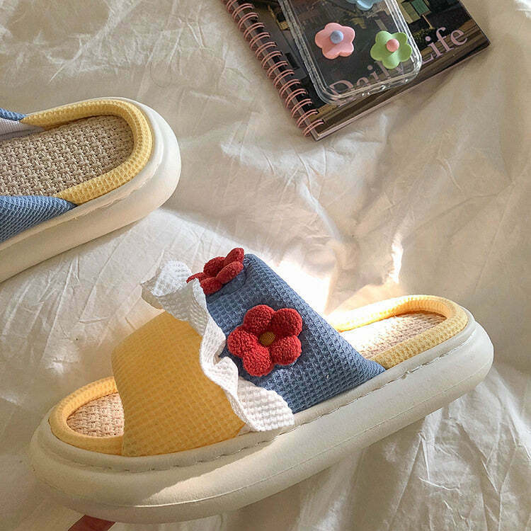 Cottagecore Crochet Slippers for Y2K Fashion: Retro Style Footwear for Trendy Outfits