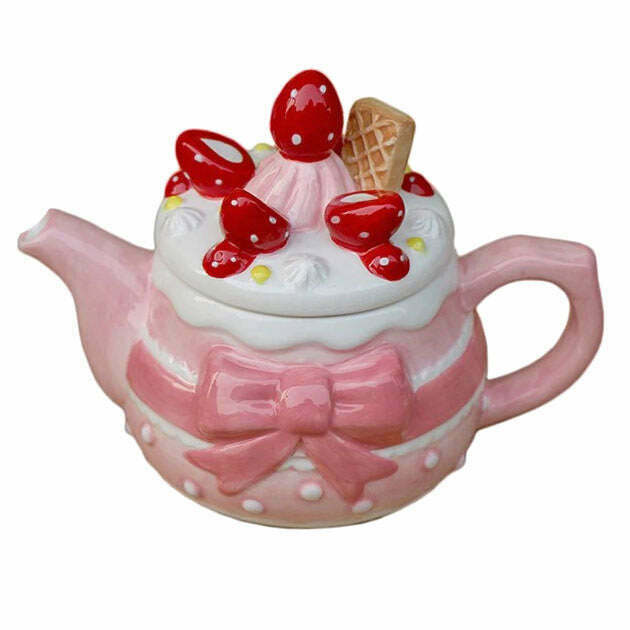 Cottagecore Strawberry Cookies Ceramic Mug - Trendy Y2K Fashion Inspired Drinkware for Summer