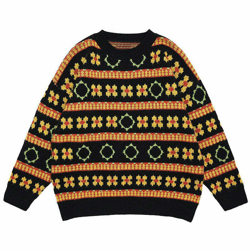Cozy Cottagecore Knit Sweater in Red - Y2K Vintage Fashion for Trendy Outfits
