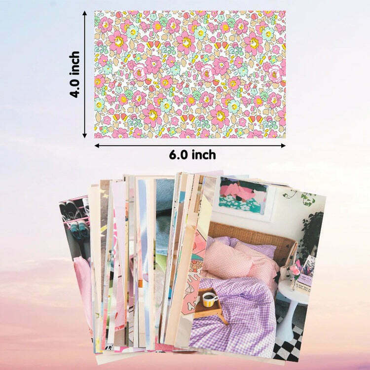 Danish Pastel Wall Collage Kit - Vintage Y2K Fashion & Indie Aesthetic Decor for Your Space