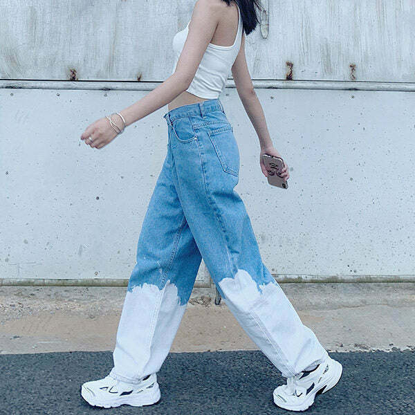 Fade Away Jeans: Trendy Y2K Grunge Outfit for Men and Women - Vintage 90s Fashion Style