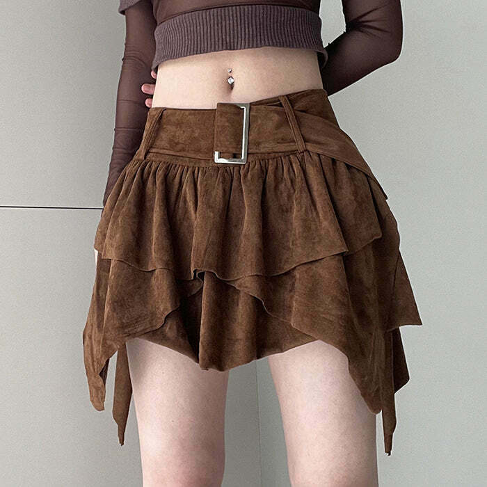 Fairycore Aesthetic Cord Skirt - Vintage Y2K Style Clothing for Trendy Outfits