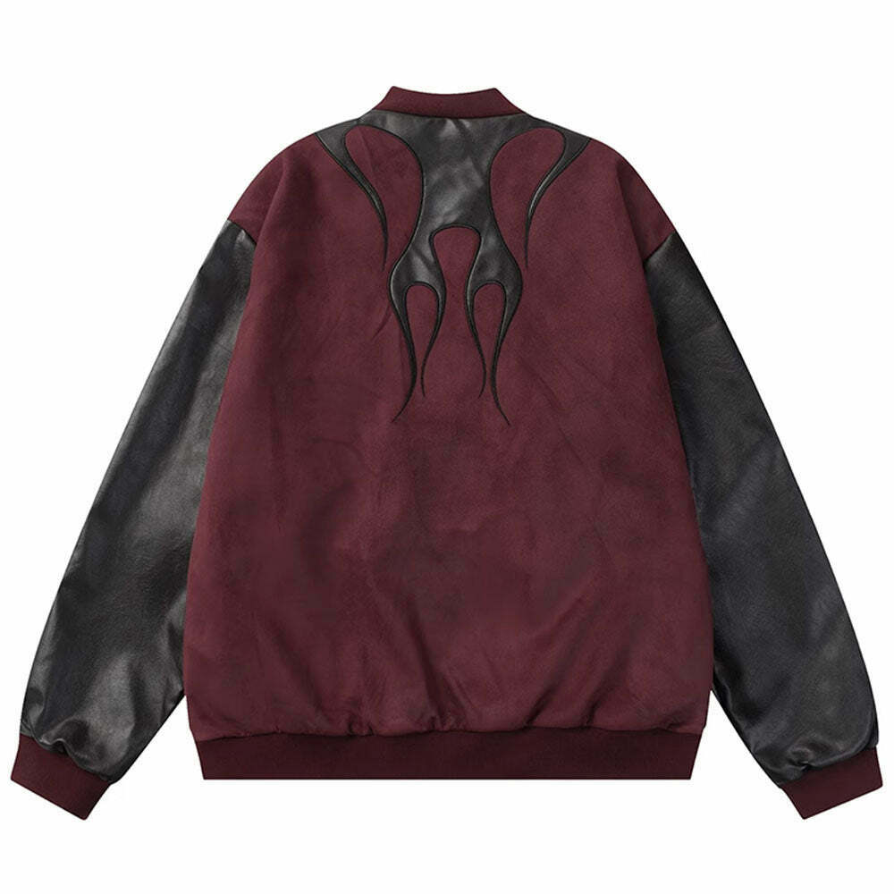 Flamin' Bomber Jacket - Vintage Oversized Floral & Patchwork Japanese Style Outerwear