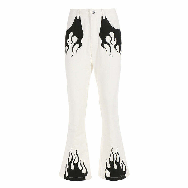 Flamin' Flared Trousers: Embrace Y2K Urban Fashion with Trendy 2000s Style Outfits