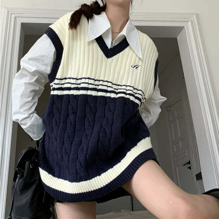 Old Money Yacht Club Striped Vest - Trendy Y2K Fashion Top for Stylish Outfits
