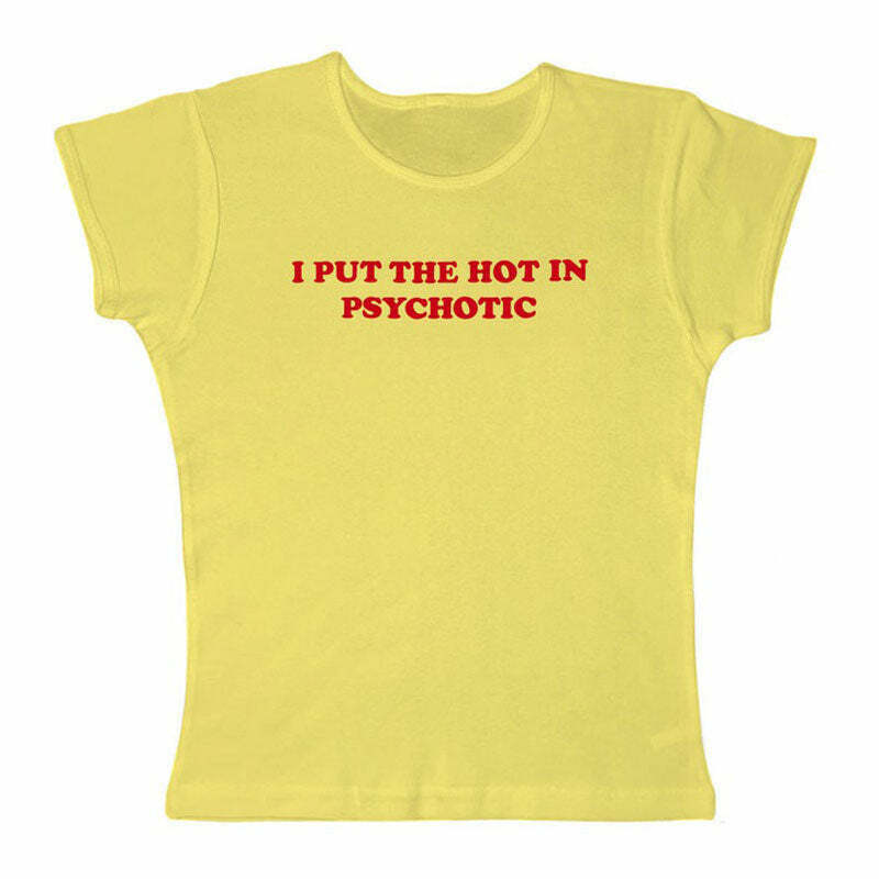 Psychotic Cropped Tee - Trendy Y2K Style for Men & Women | Alt Fashion Must-Have
