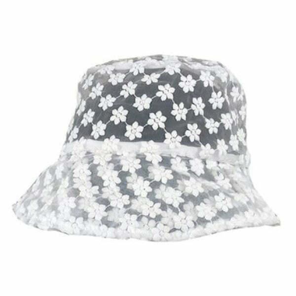 Pure Nocturne Lace Bucket Hat - Vintage Y2K Goth Fashion Accessory for Grunge Style