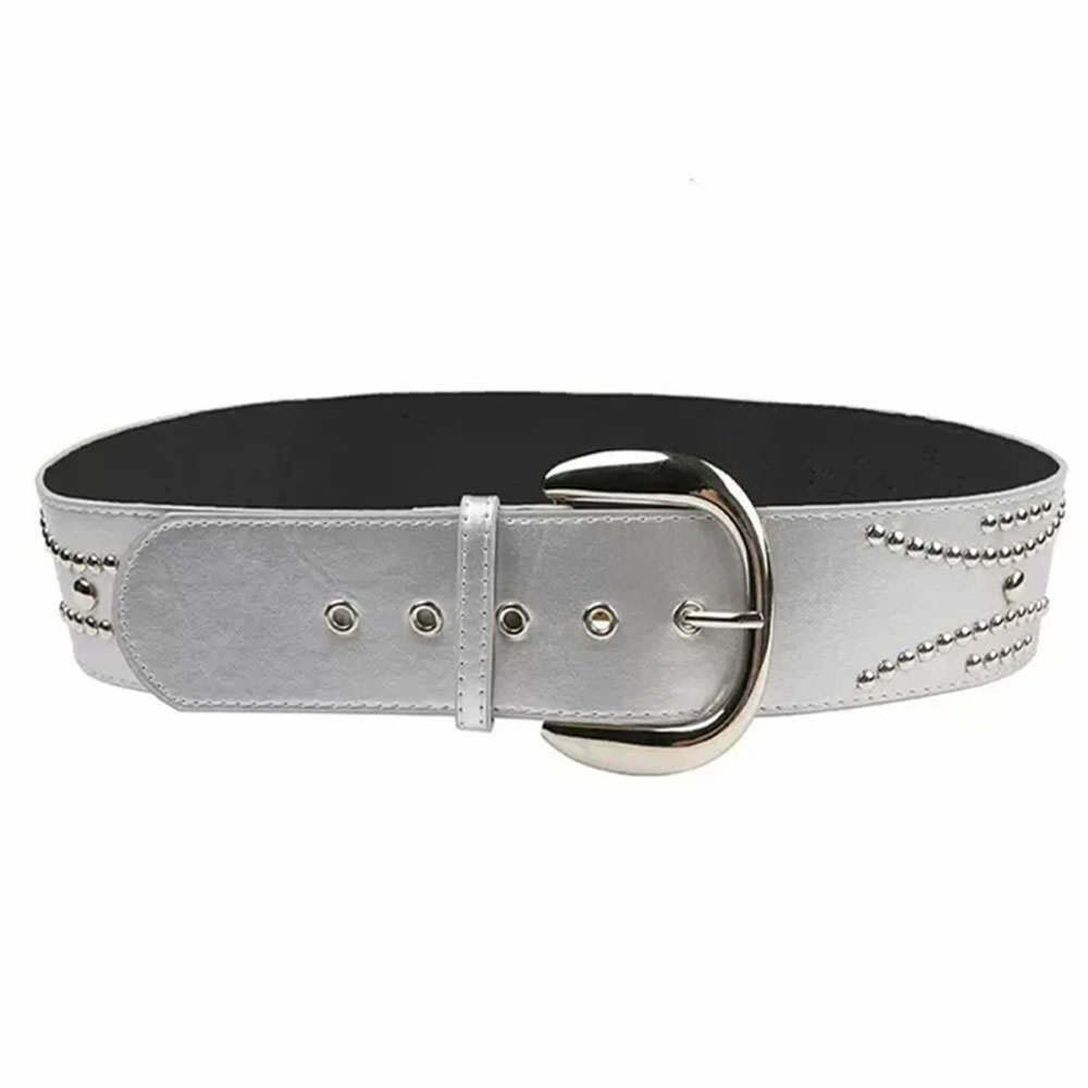 Rock The Scene Metal Rivet Belt - Y2K Style for Women & Men, Trendy Cyber & Tribal Fashion