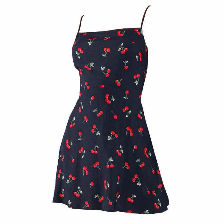 Trendy Cherry Mini Dress for Y2K Fashion Lovers - Perfect for Grunge and Indie Styles